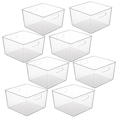 Vtopmart 4 Pack Extra Large Clear Storage Bins, 11x11 Cube Organizer
