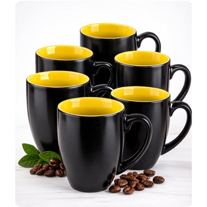 GBhome 16 oz Coffee Mugs Set of 6, Ceramic Coffee Cups- Multi-Color