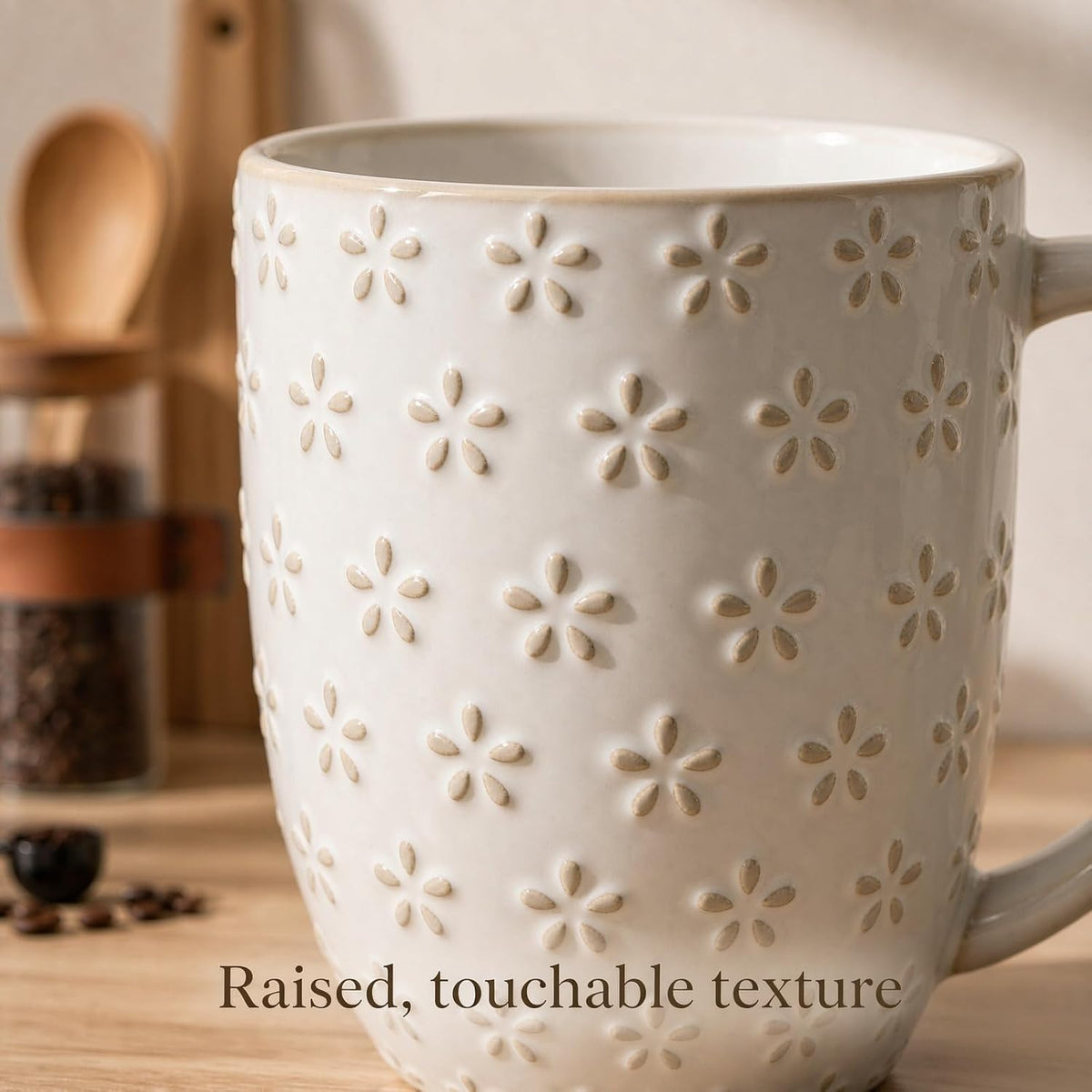 MALACASA Coffee Mugs Set of 4, 16 oz Large White Ceramic Coffee Mug Set