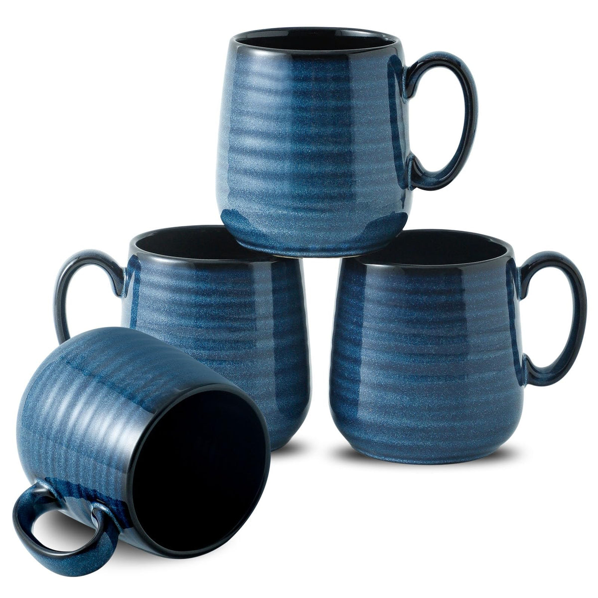 HASENSE Coffee Mugs, Reactive Glaze Coffee Cup Set of 6