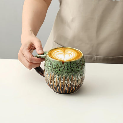 Large Ceramic Coffee Mug - 20oz Big Tea Cup, Green