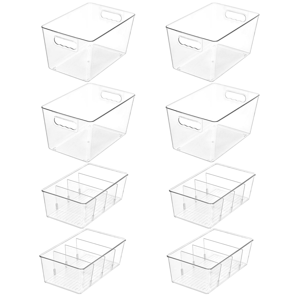 Vtopmart 6 Pack Clear Storage Bins, Pantry Storage Bins with Handle, XL
