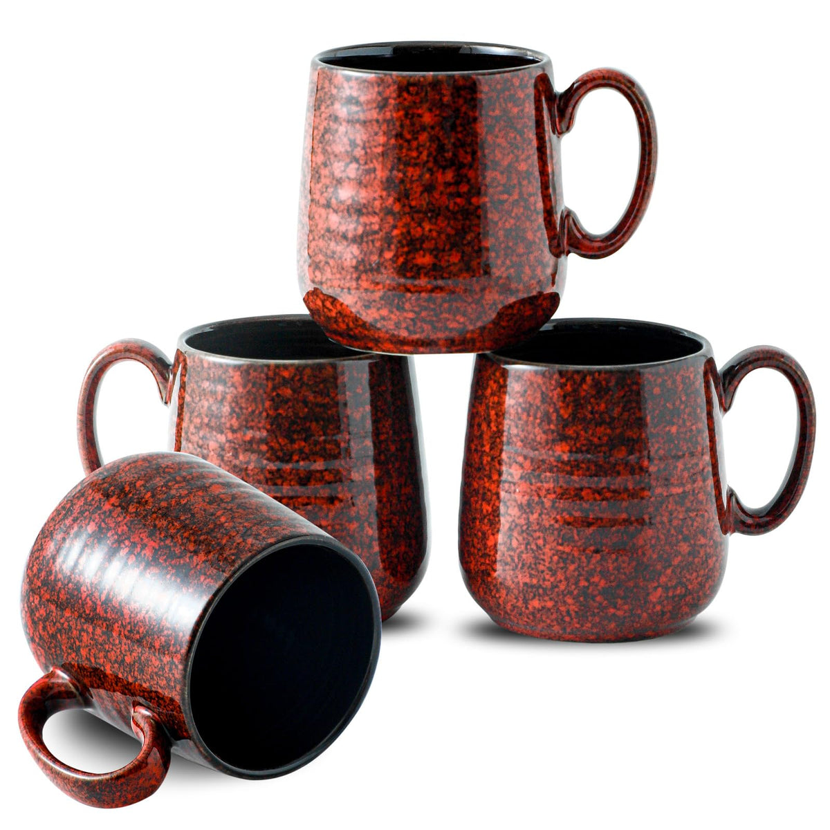 HASENSE Coffee Mugs, Reactive Glaze Coffee Cup Set of 6