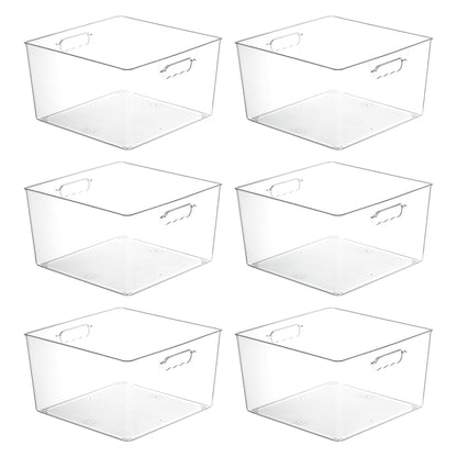 Vtopmart 4 Pack Extra Large Clear Storage Bins, 11x11 Cube Organizer