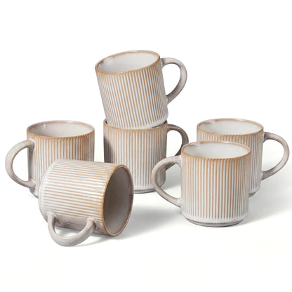 E-far Coffee Mugs Set of 4, 12 oz Stoneware Coffee Cups with Handle