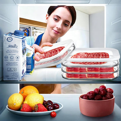 Deli Meat Container for Fridge, Stackable Lunch Meat Container for Fridge with Lid, Cold Cuts Storage Container for Lunch Meat Sandwich Ham Cheese Salami, Meal Prep Containers, BPA Free, 1Pack