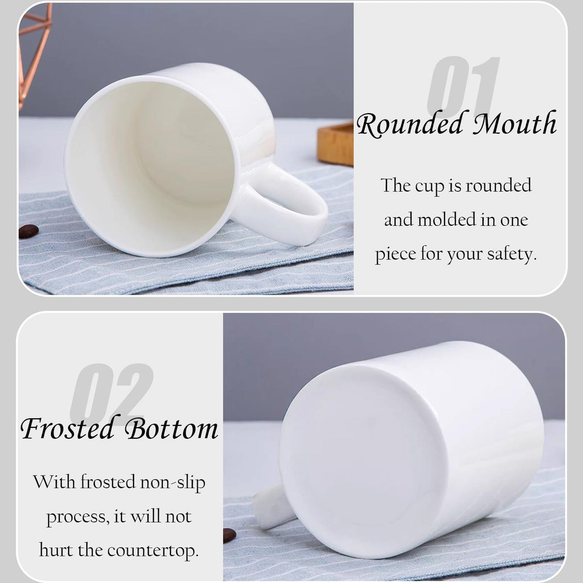36pcs Sublimation Mugs, 11oz White Coffee Cup Set