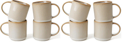 famiware Coffee Mug Set of 4, Star 12 oz Ceramic Mugs Cups Set with Handle