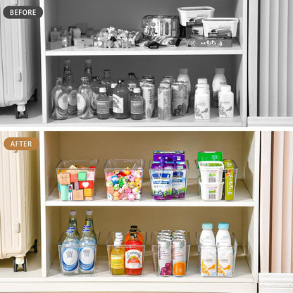 Freebat 12 Pack Pantry Organization and Storage,Clear Plastic Storage Bins