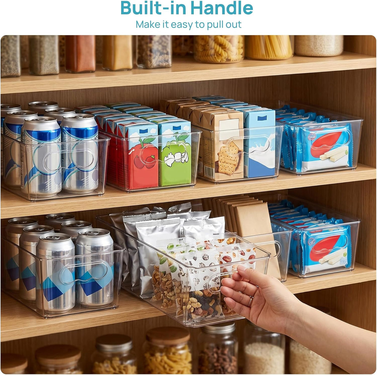 Vtopmart 8pcs Clear Storage Bins with Handles