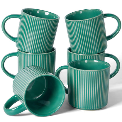 famiware Coffee Mug Set of 4, Star 12 oz Ceramic Mugs Cups Set with Handle