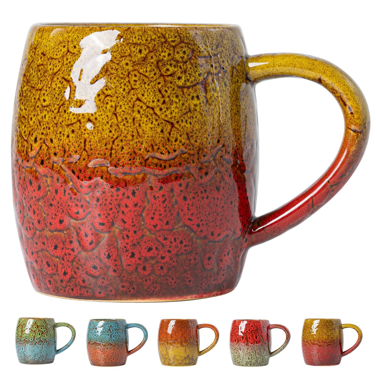 Forest Tide Ceramic Mug, 22oz Reactive Glaze Coffee Mug, Self Care Gift
