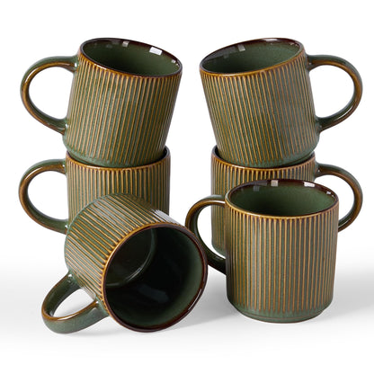 famiware Coffee Mug Set of 4, Star 12 oz Ceramic Mugs Cups Set with Handle