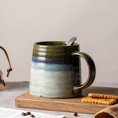 15.5oz Large Heavyweight Ceramic Mug, Reactive (Light Green)