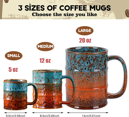 Coffee Mug,20 Oz Coffee Cups Ceramic Tea Cup Large Coffee Mug for Office and Home - Dishwasher and Microwave Safe Novelty Coffee Mug(4,Multicolour-4pcs)