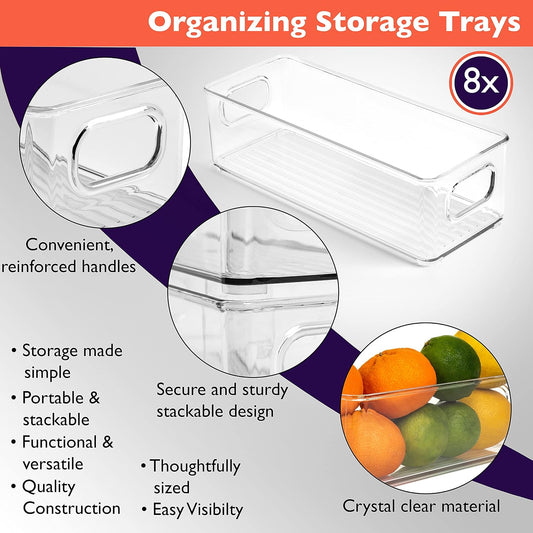 ClearSpace Plastic Pantry Organization and Food Storage Bin, 8 Pack