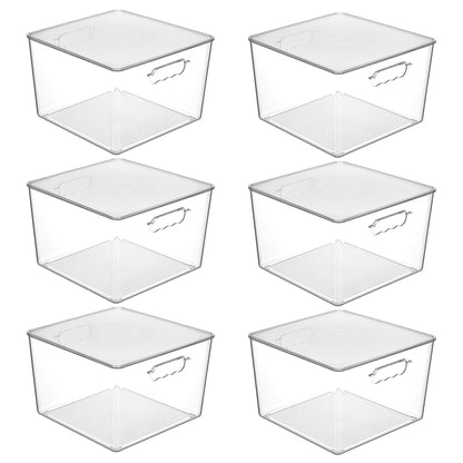 Vtopmart 4 Pack Extra Large Clear Storage Bins, 11x11 Cube Organizer
