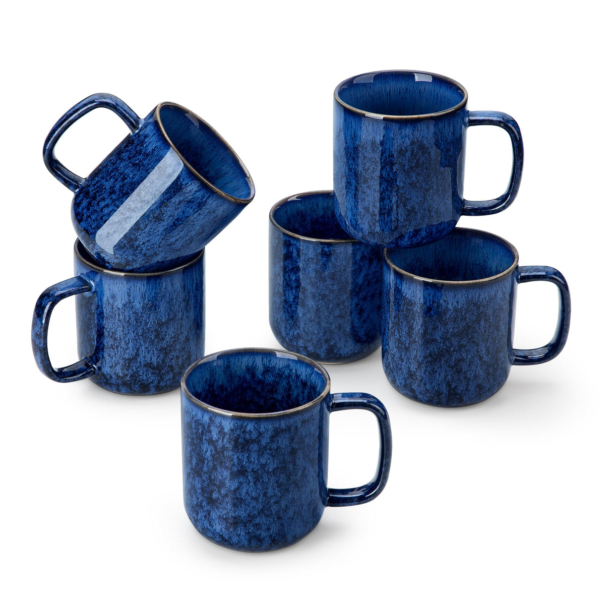 vancasso Porcelain Coffee Mugs Set, 16 oz Ceramic Coffee Cups for Americano Hot Tea Iced Coffee Cold Brew Cocoa Milk Mugs Set of 6, Dishwasher & Microwave Safe, White
