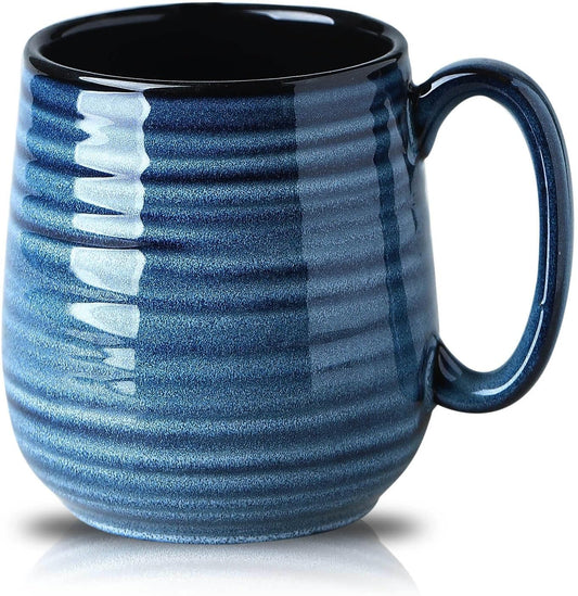 HASENSE Coffee Mug, 20 oz Ceramic Coffee Cup for Men and Women, Large Coffee Mug for Latte Coffee Tea Soup for Office and Home, Dishwasher and Microwave Safe, 1 PCS (Blue)