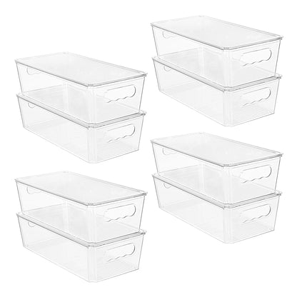 Vtopmart 8pcs Clear Storage Bins with Handles