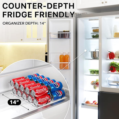 Simple Houseware Soda Can Organizer Dispenser Refrigerator/Pantry, Set of 2