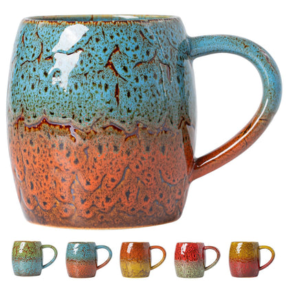 Forest Tide Ceramic Mug, 22oz Reactive Glaze Coffee Mug, Self Care Gift