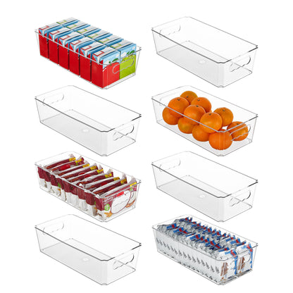 Vtopmart 8pcs Clear Storage Bins with Handles