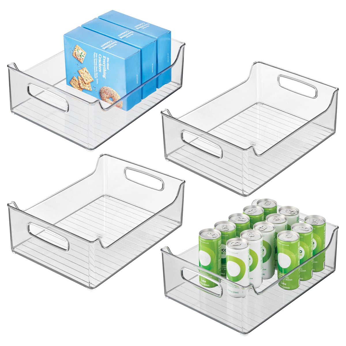 iDesign Stackable Storage Bin with Handles, Clear
