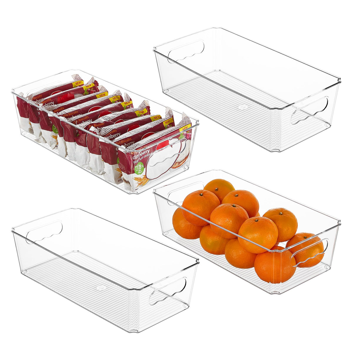 Vtopmart 8pcs Clear Storage Bins with Handles
