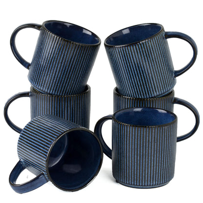 famiware Coffee Mug Set of 4, Star 12 oz Ceramic Mugs Cups Set with Handle