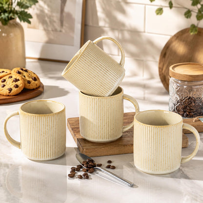 theterra Ceramic Coffee Mugs Set of 6, 12 oz Coffee Cups with Handle