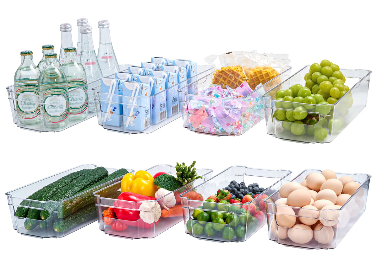 JollyPack Clear Plastic Storage Bins, 4 Pack