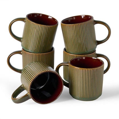 famiware Coffee Mug Set of 4, Star 12 oz Ceramic Mugs Cups Set with Handle