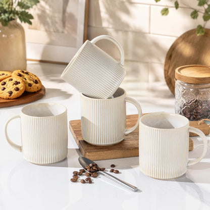 theterra Ceramic Coffee Mugs Set of 6, 12 oz Coffee Cups with Handle