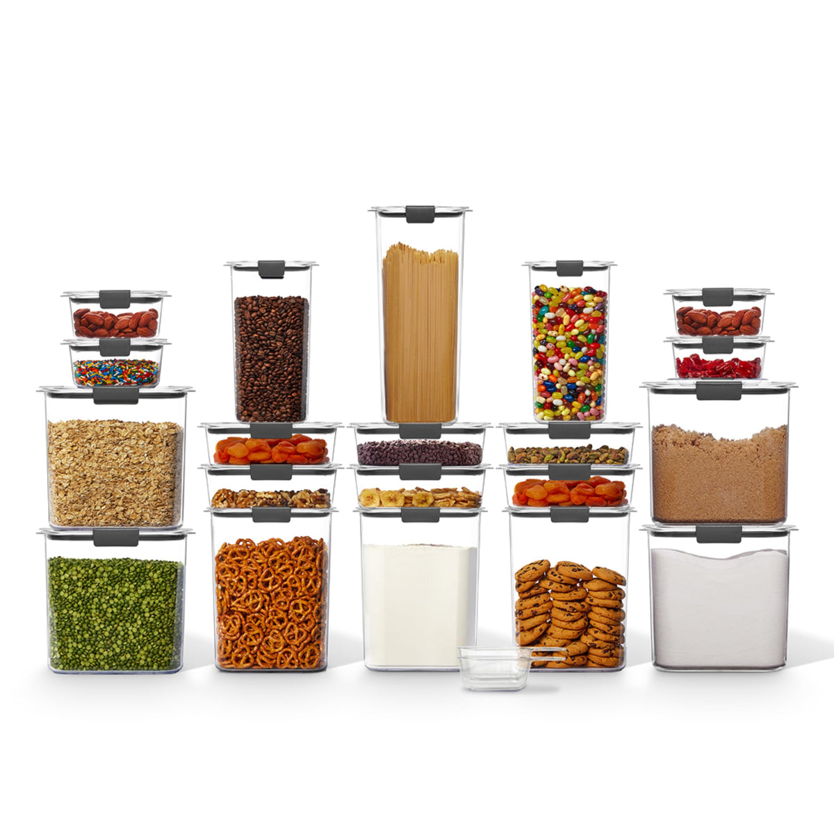 Rubbermaid Brilliance Airtight Food Storage Container, 7.8 Cup, BPA-Free, Clear/Grey, Ideal for Brown Sugar