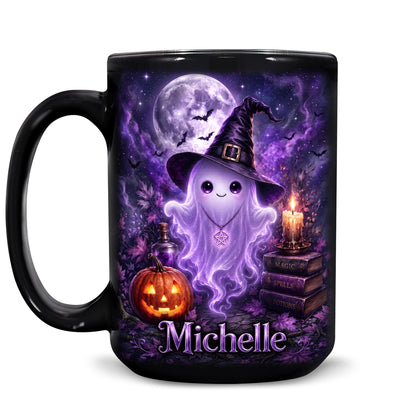 Hyturtle Cute Ghost Read Book Mug - Black Coffee Cup Ceramic Mug 15 Oz And Keychain - Book Gifts For Women Lover - Bookish Gift For Bookworm Librarian - Inspirational Librarian Present For Halloween