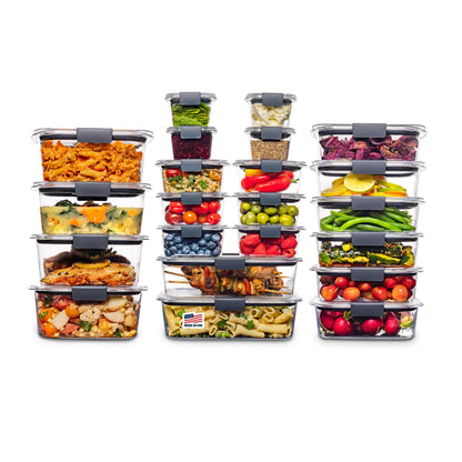 Rubbermaid Brilliance Food Storage Containers, Set of 5 (10 Pieces), BPA-Free, Leak-Proof, Clear