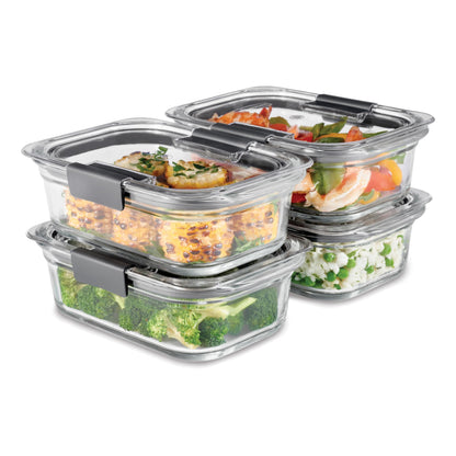 Rubbermaid Brilliance Glass Storage 4.7-Cup Food Containers with Lids Set of 3 Clear
