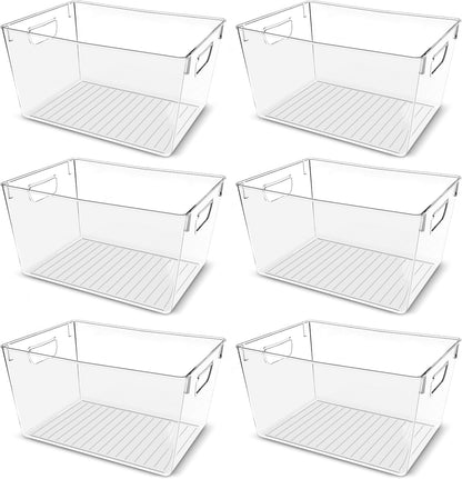 Utopia Kitchen Pantry Organizers and Storage Bins, 6 Pack, Large, Clear