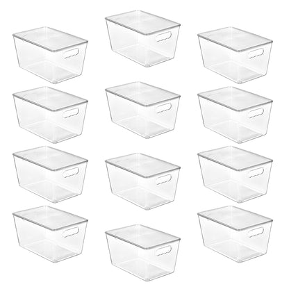 Vtopmart 6 Pack Clear Stackable Storage Bins with Lids and Handles, Large