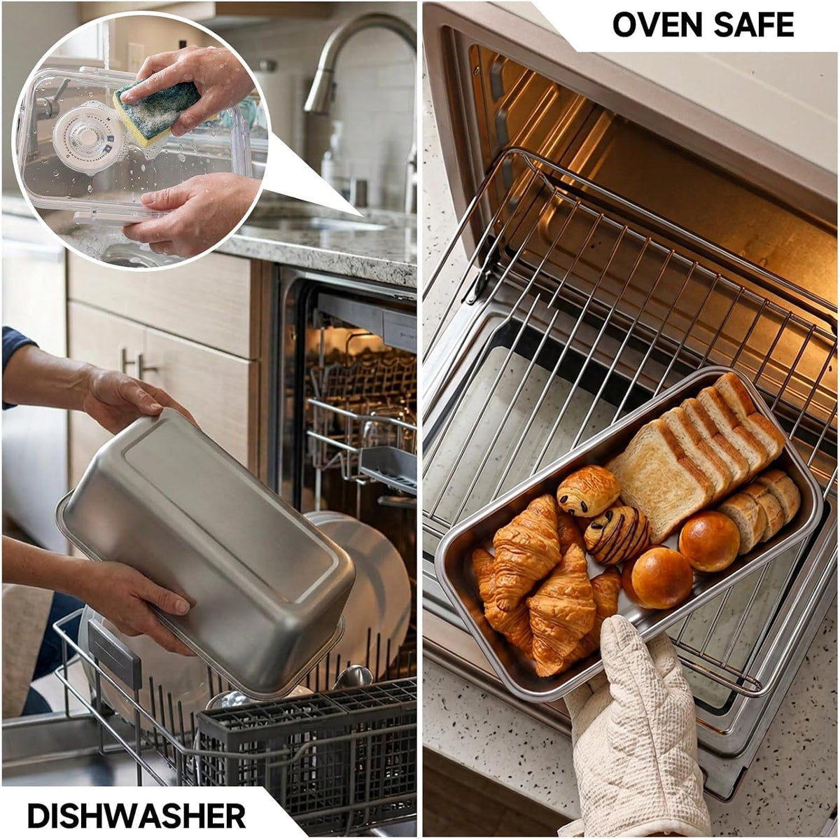 Large Stainless Steel Bread Storage Box with Lid