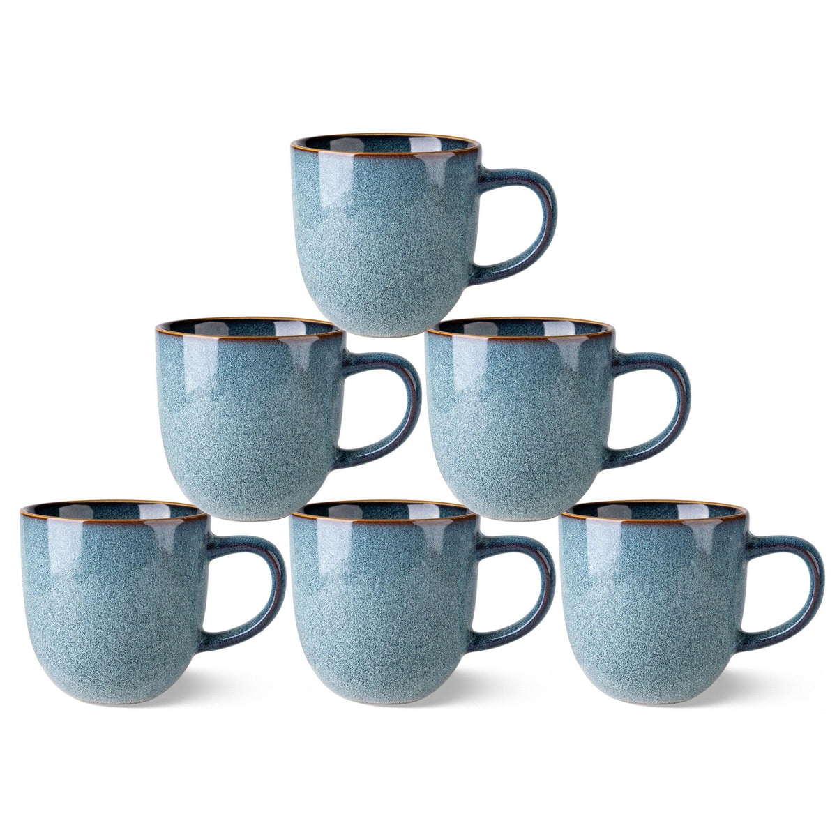 AmorArc 12oz Coffee Mugs, Ceramic Coffee Mugs set of 6 for Man, Woman, Dad, Mom, Modern Coffee Mugs with handle for Latte/Cappuccino/Milk/Cocoa. Dishwasher&Microwave Safe, Cappuccino