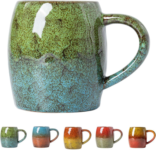 Forest Tide Ceramic Mug, 22oz Reactive Glaze Coffee Mug, Self Care Gift