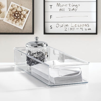 iDesign Slim Extra Long Clear Storage Bin