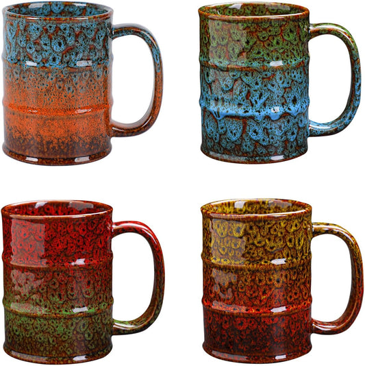 Coffee Mug,20 Oz Coffee Cups Ceramic Tea Cup Large Coffee Mug for Office and Home - Dishwasher and Microwave Safe Novelty Coffee Mug(4,Multicolour-4pcs)