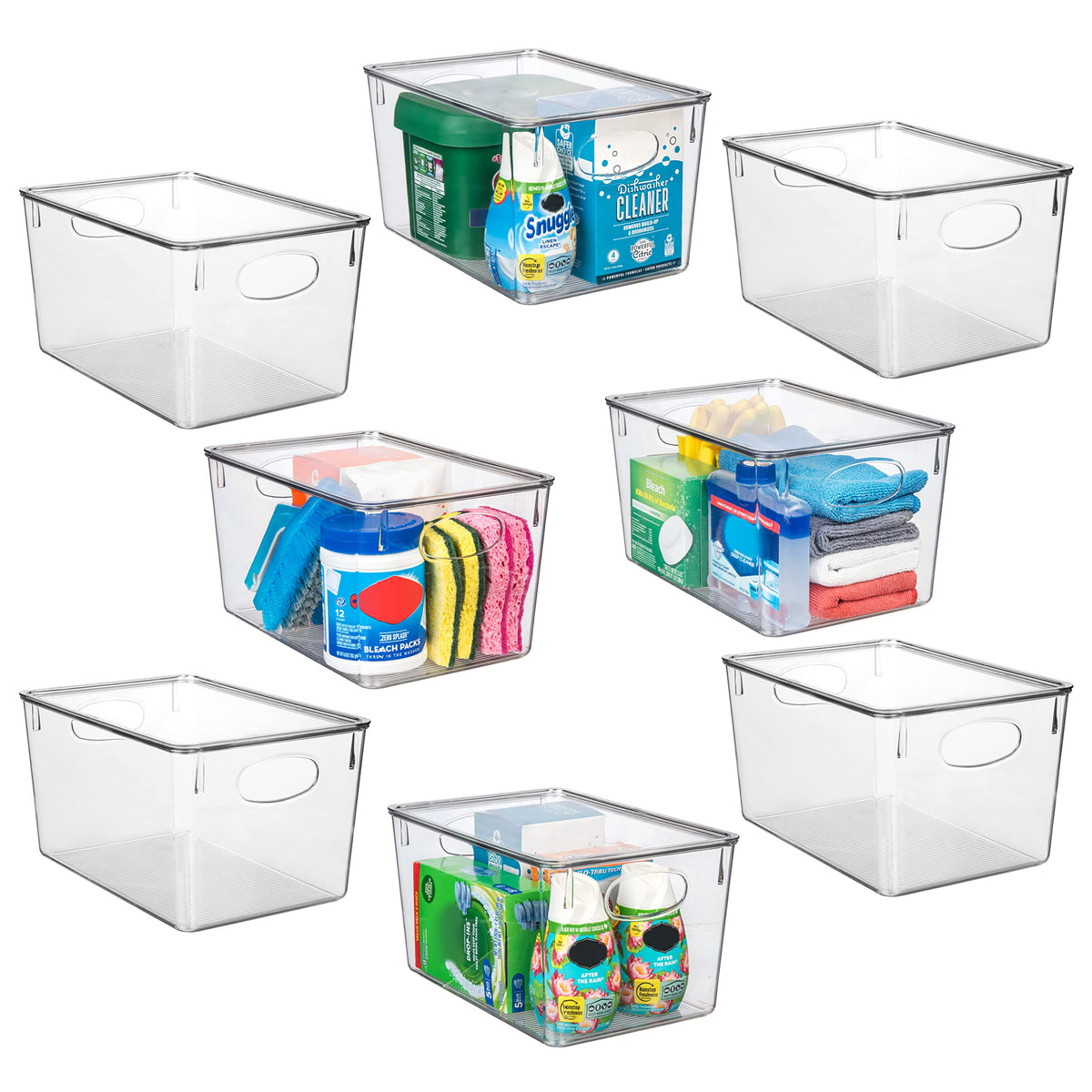 ClearSpace Pantry Storage Bins with Lids for Kitchen & Fridge, 6 Pack