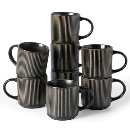 famiware Coffee Mug Set of 4, Star 12 oz Ceramic Mugs Cups Set with Handle