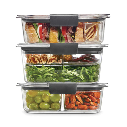 Rubbermaid Brilliance Food Storage Containers, Set of 5 (10 Pieces), BPA-Free, Leak-Proof, Clear