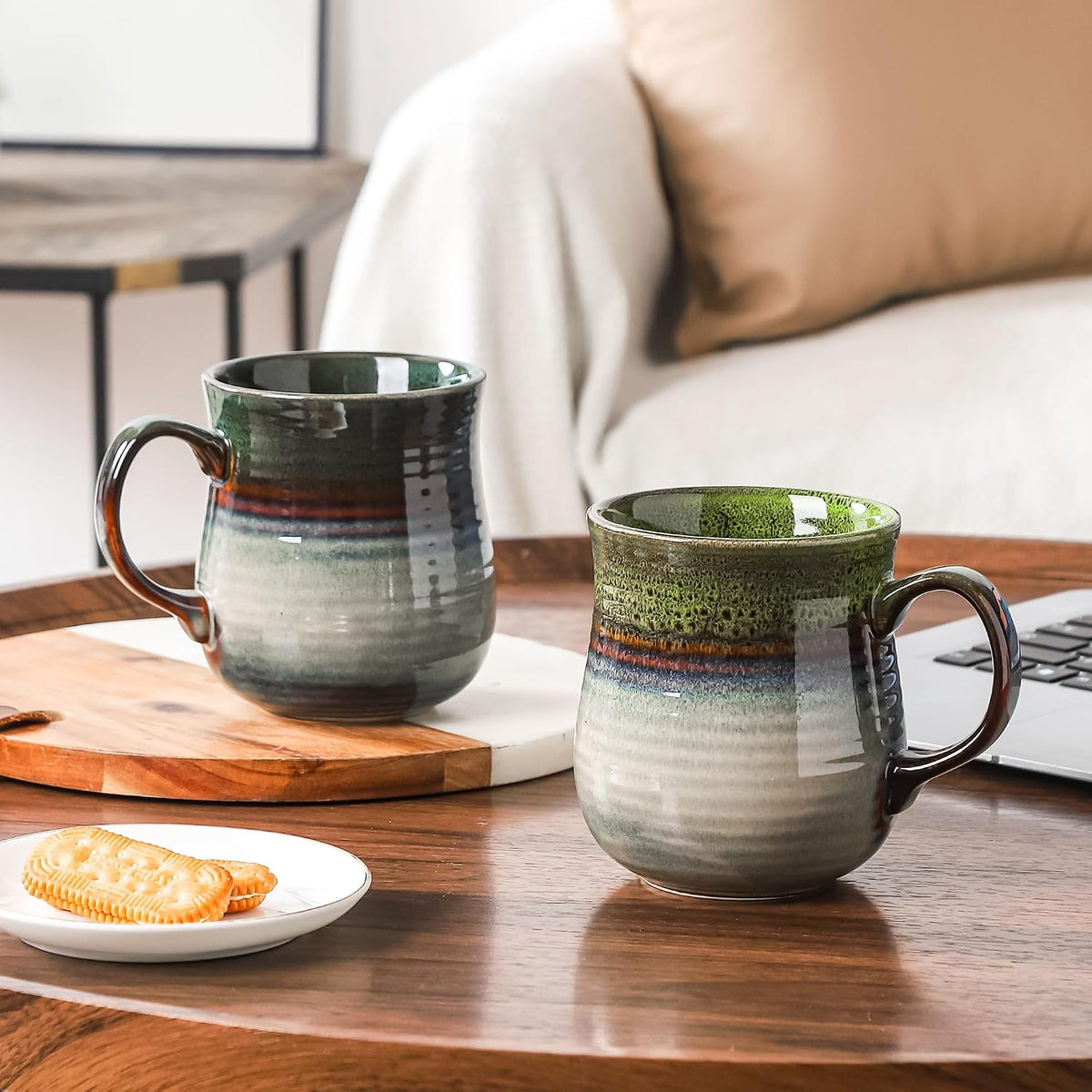 21 oz Large Ceramic Coffee Mugs, Handmade Tea Cups with Handle