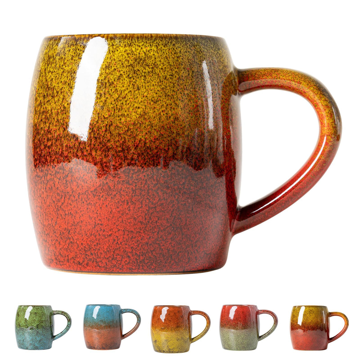 Forest Tide Ceramic Mug, 22oz Reactive Glaze Coffee Mug, Self Care Gift